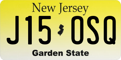 NJ license plate J15OSQ