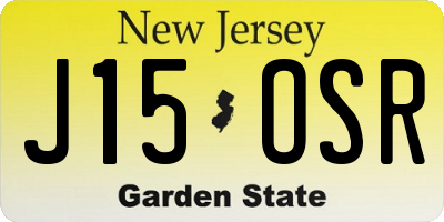 NJ license plate J15OSR