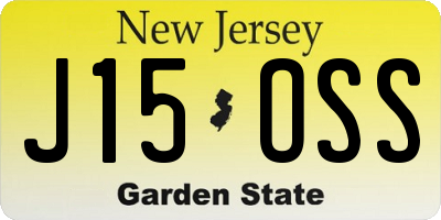 NJ license plate J15OSS
