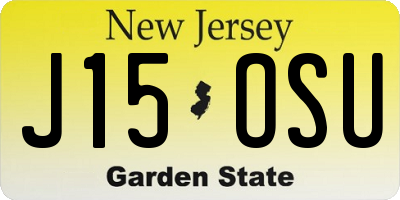 NJ license plate J15OSU