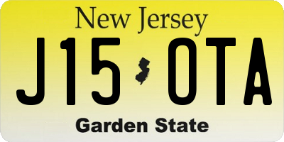 NJ license plate J15OTA