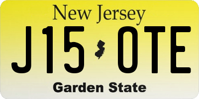 NJ license plate J15OTE
