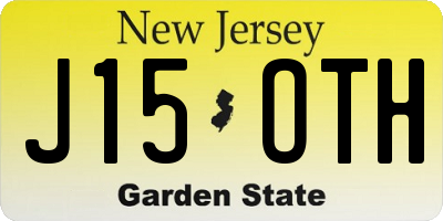 NJ license plate J15OTH