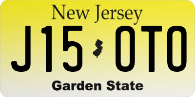NJ license plate J15OTO