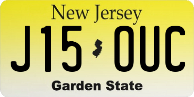 NJ license plate J15OUC