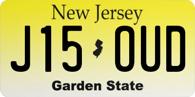 NJ license plate J15OUD