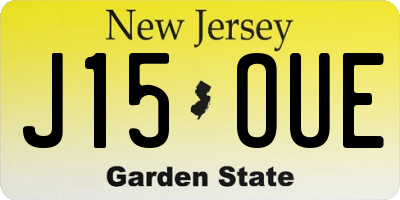 NJ license plate J15OUE