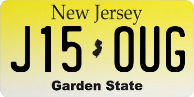 NJ license plate J15OUG