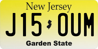 NJ license plate J15OUM