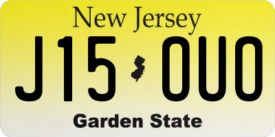 NJ license plate J15OUO