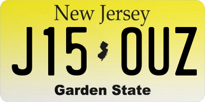 NJ license plate J15OUZ