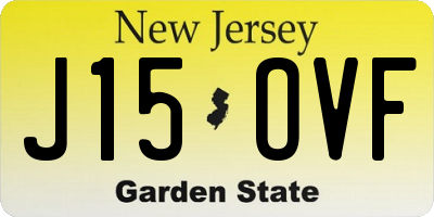 NJ license plate J15OVF