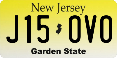 NJ license plate J15OVO
