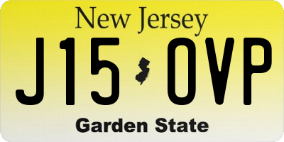 NJ license plate J15OVP