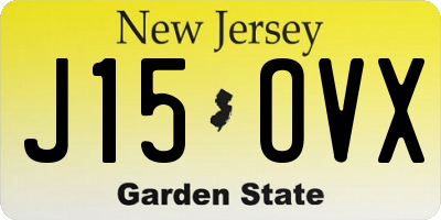 NJ license plate J15OVX