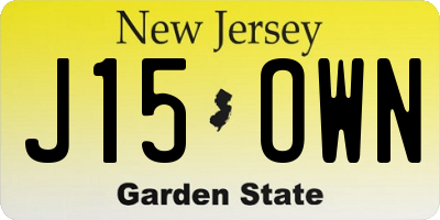 NJ license plate J15OWN