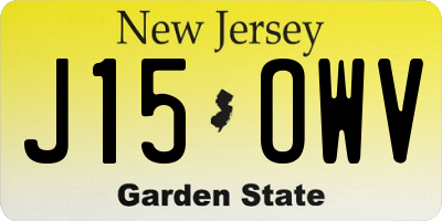 NJ license plate J15OWV