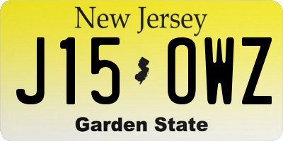 NJ license plate J15OWZ