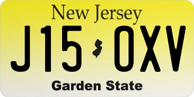 NJ license plate J15OXV