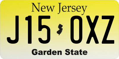 NJ license plate J15OXZ
