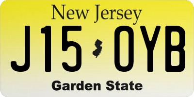 NJ license plate J15OYB