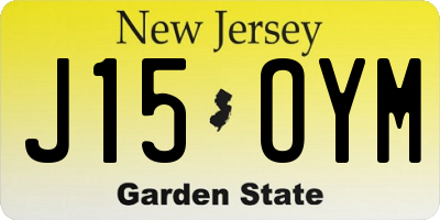 NJ license plate J15OYM