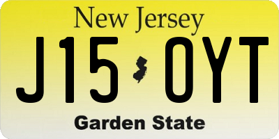 NJ license plate J15OYT