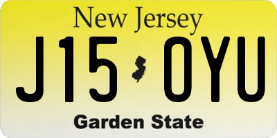 NJ license plate J15OYU