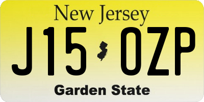 NJ license plate J15OZP