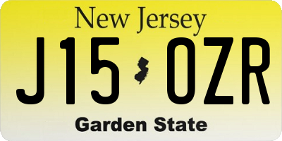 NJ license plate J15OZR
