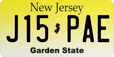 NJ license plate J15PAE
