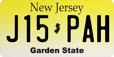 NJ license plate J15PAH