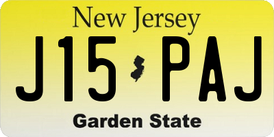 NJ license plate J15PAJ