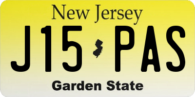 NJ license plate J15PAS