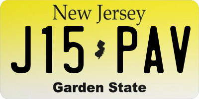 NJ license plate J15PAV