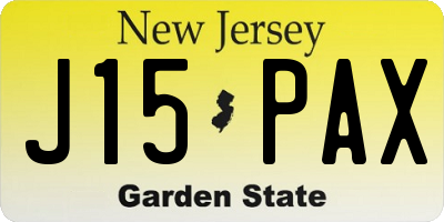 NJ license plate J15PAX