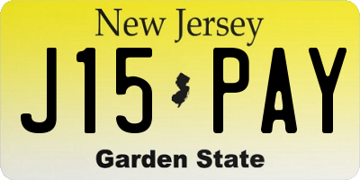 NJ license plate J15PAY