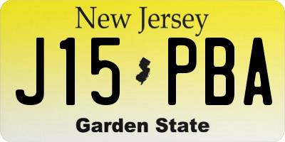 NJ license plate J15PBA
