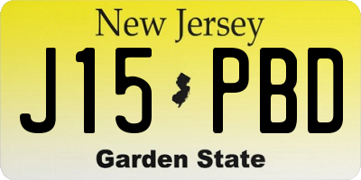 NJ license plate J15PBD