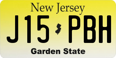 NJ license plate J15PBH