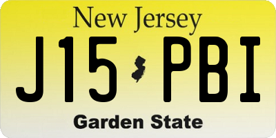 NJ license plate J15PBI