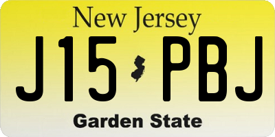 NJ license plate J15PBJ