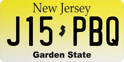 NJ license plate J15PBQ