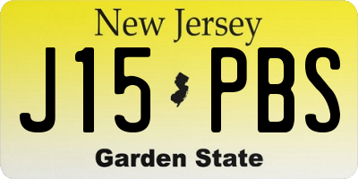 NJ license plate J15PBS