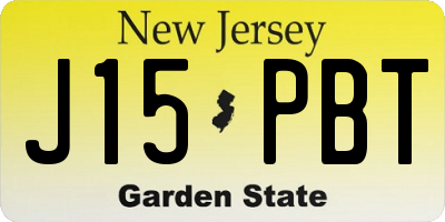 NJ license plate J15PBT