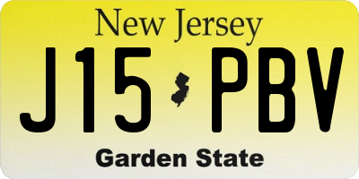 NJ license plate J15PBV