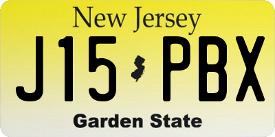 NJ license plate J15PBX