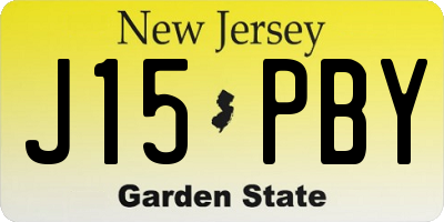 NJ license plate J15PBY