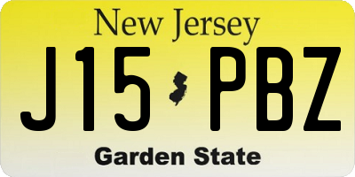 NJ license plate J15PBZ