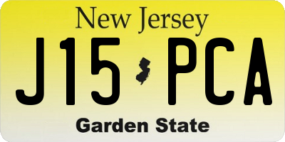 NJ license plate J15PCA